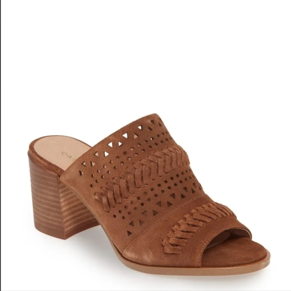 NEW Caslon Cognac Suede Maggie Slide Sandal - Picture 1 of 6